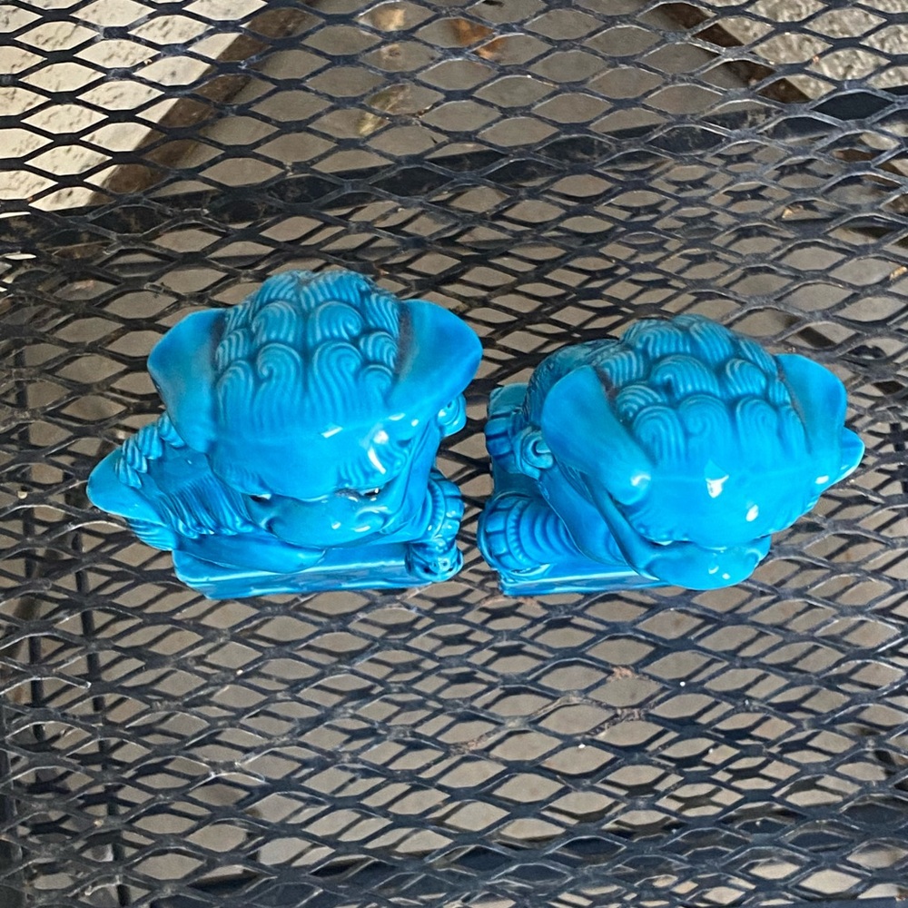 Blue Foo Dog Statues - Picture 6 of 17
